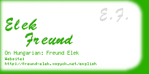 elek freund business card